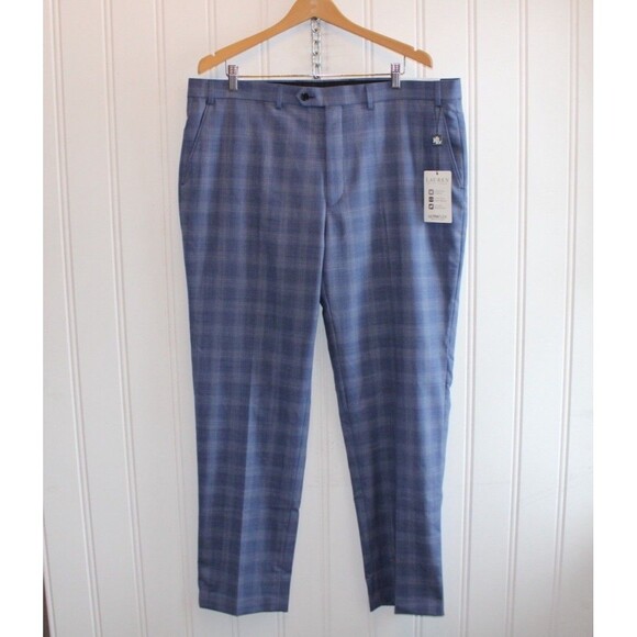 princess polly baby blue dress LAUREN by RALPH LAUREN Blue Plaid EDGEWOOD Wool Stretch Dress Pants 40 X 32  NWT